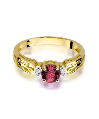 Złoty Pierścionek 14k z diamentem rubin 0,60ct