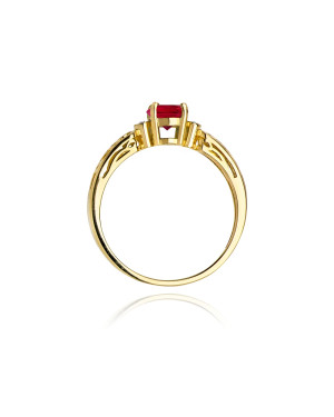 Złoty Pierścionek 14k z diamentem rubin 0,60ct