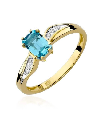 Złoty Pierścionek 14k z diamentem topaz 0,65ct