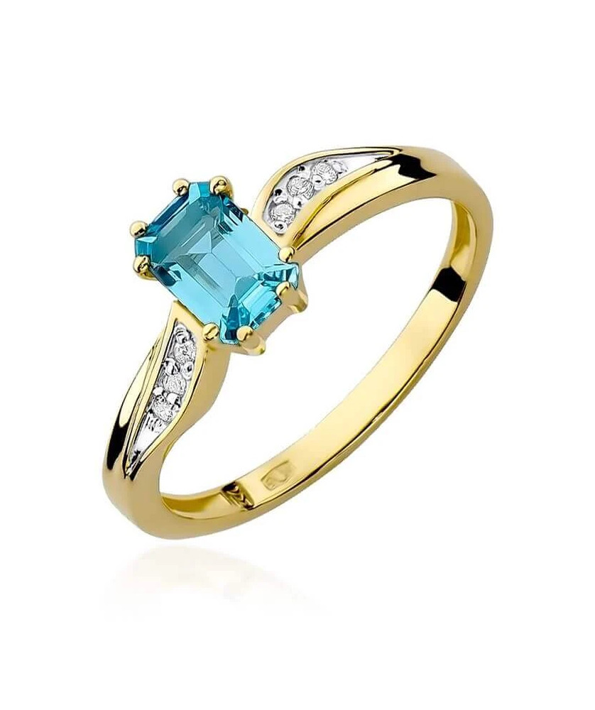 Złoty Pierścionek 14k z diamentem topaz 0,65ct