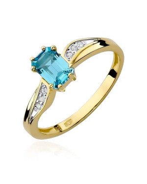 Złoty Pierścionek 14k z diamentem topaz 0,65ct