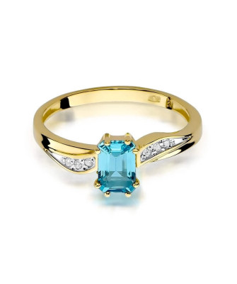 Złoty Pierścionek 14k z diamentem topaz 0,65ct