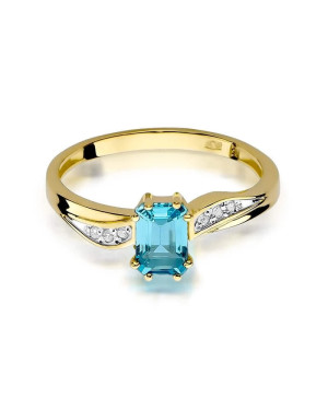 Złoty Pierścionek 14k z diamentem topaz 0,65ct