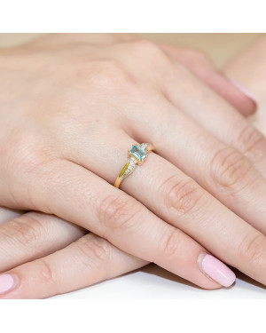 Złoty Pierścionek 14k z diamentem topaz 0,65ct