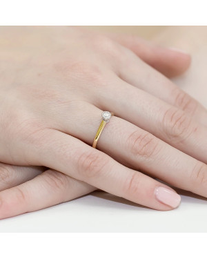 Gold Ring 14k with diamond brilliant 0.13ct