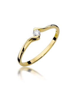14k Gold Ring with 0.09ct Brilliant Diamond