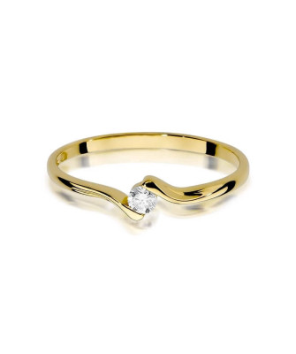 14k Gold Ring with 0.09ct Brilliant Diamond
