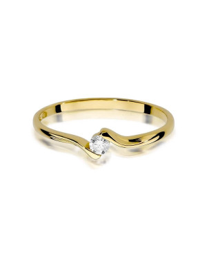 14k Gold Ring with 0.09ct Brilliant Diamond