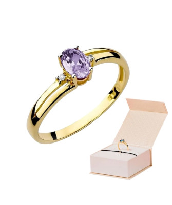 Gold ring with diamond EY-68 tanzanite