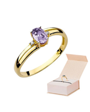 Gold ring with diamond EY-68 tanzanite