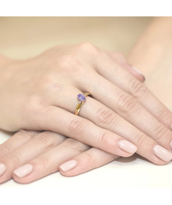 Gold ring with diamond EY-68 tanzanite