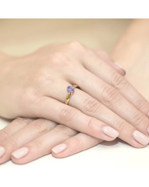 Gold ring with diamond EY-68 tanzanite