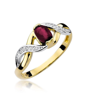14k Gold Ring with Diamond Ruby 0.60ct