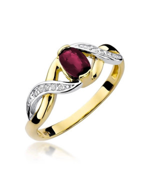 14k Gold Ring with Diamond Ruby 0.60ct