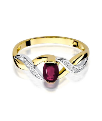 14k Gold Ring with Diamond Ruby 0.60ct