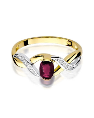14k Gold Ring with Diamond Ruby 0.60ct