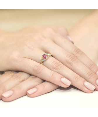 14k Gold Ring with Diamond Ruby 0.60ct