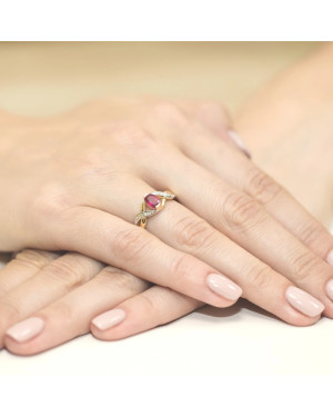 14k Gold Ring with Diamond Ruby 0.60ct