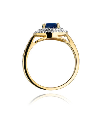 Złoty Pierścionek 14k z diamentem szafir 1,00ct