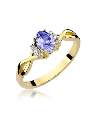 14k Gold Ring with Tanzanite Diamond 0.40ct