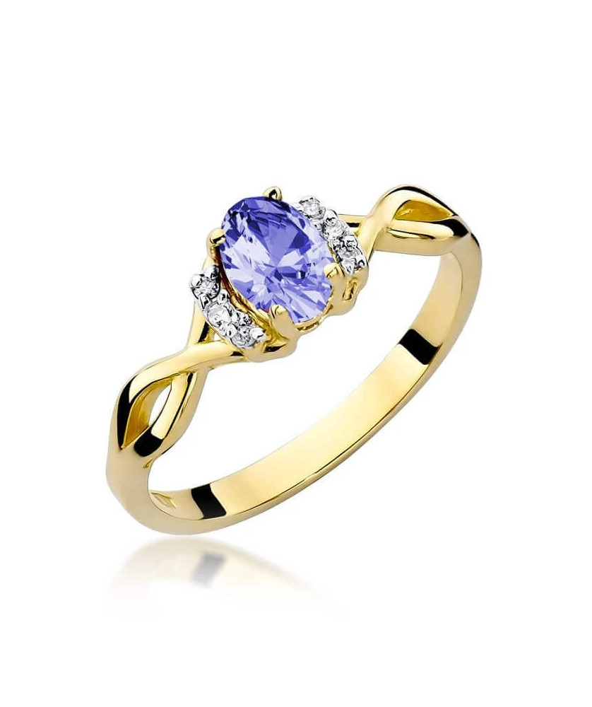 14k Gold Ring with Tanzanite Diamond 0.40ct
