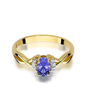 14k Gold Ring with Tanzanite Diamond 0.40ct