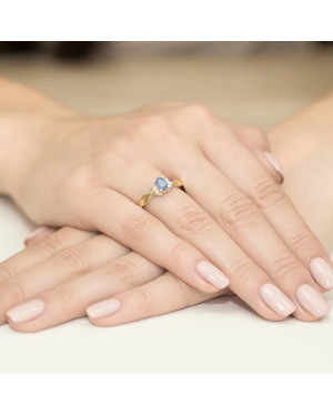 14k Gold Ring with Tanzanite Diamond 0.40ct