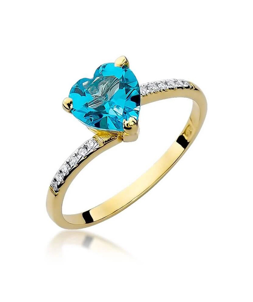 Złoty Pierścionek 14k z diamentem topaz 1,20ct