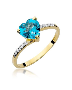 Złoty Pierścionek 14k z diamentem topaz 1,20ct