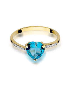 Złoty Pierścionek 14k z diamentem topaz 1,20ct