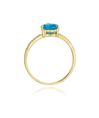 Złoty Pierścionek 14k z diamentem topaz 1,20ct