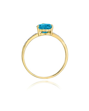 Złoty Pierścionek 14k z diamentem topaz 1,20ct