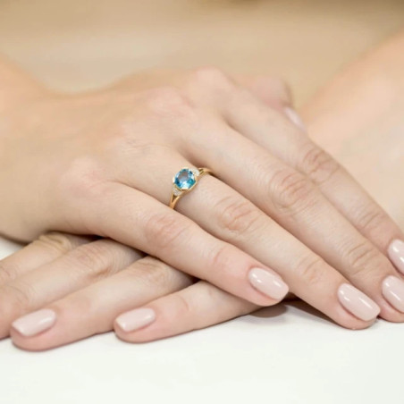 Gold ring with diamond EY-40 topaz | GoldJewellery