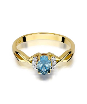 14k Gold Ring with Diamond Topaz 0.50ct