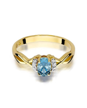 14k Gold Ring with Diamond Topaz 0.50ct