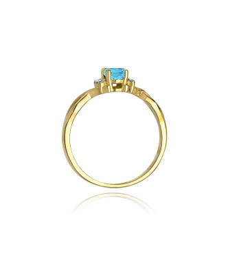 14k Gold Ring with Diamond Topaz 0.50ct