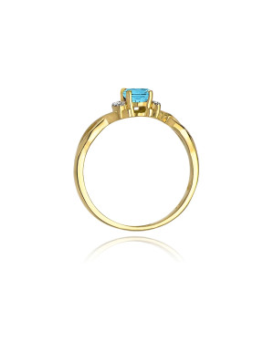14k Gold Ring with Diamond Topaz 0.50ct