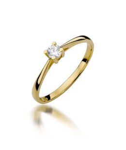 14k Gold Ring with 0.15ct Brilliant Diamond