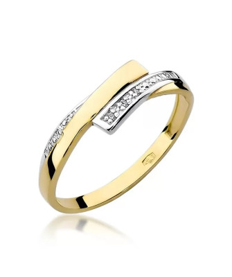 Złoty Pierścionek 14k z diamentem brylant 0,02ct