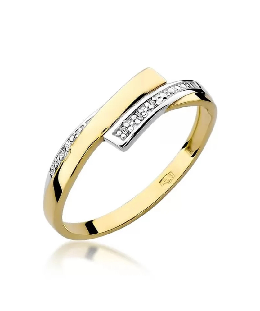 Złoty Pierścionek 14k z diamentem brylant 0,02ct