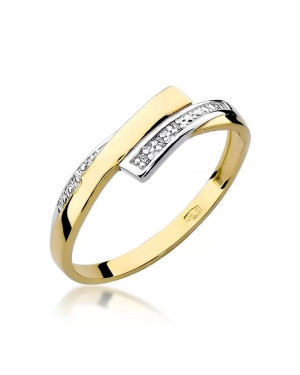 Złoty Pierścionek 14k z diamentem brylant 0,02ct