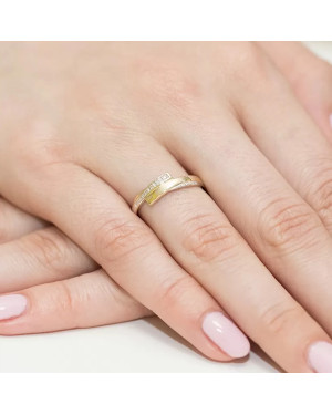 Złoty Pierścionek 14k z diamentem brylant 0,02ct