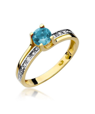 Złoty Pierścionek 14k z diamentem topaz 0,50ct