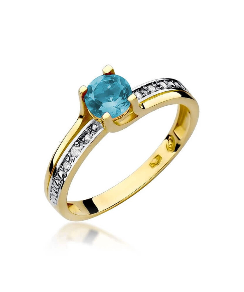 14k Gold Ring with Topaz Diamond 0.50ct