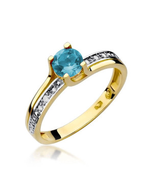 Złoty Pierścionek 14k z diamentem topaz 0,50ct