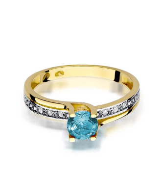Złoty Pierścionek 14k z diamentem topaz 0,50ct