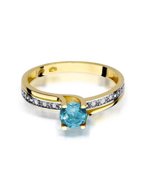 Złoty Pierścionek 14k z diamentem topaz 0,50ct