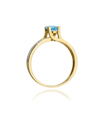 Złoty Pierścionek 14k z diamentem topaz 0,50ct