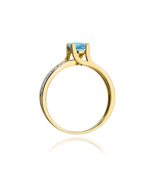 Złoty Pierścionek 14k z diamentem topaz 0,50ct