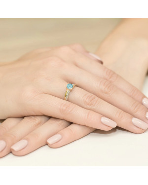 14k Gold Ring with Topaz Diamond 0.50ct